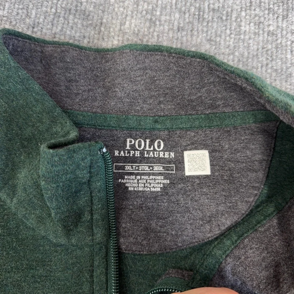 Polo Ralph‎ Lauren Sweater *LOT OF 2* Men 3XLT Green Blue Luxury Jersey 1/4 Zip
